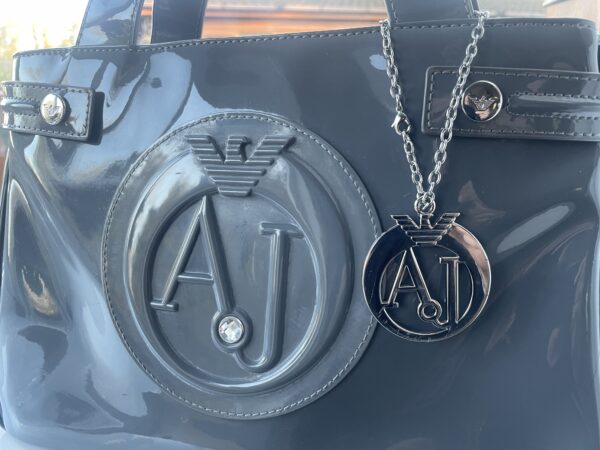 ARMANI GREY HANDBAG WITH BAG CHARM - Image 2