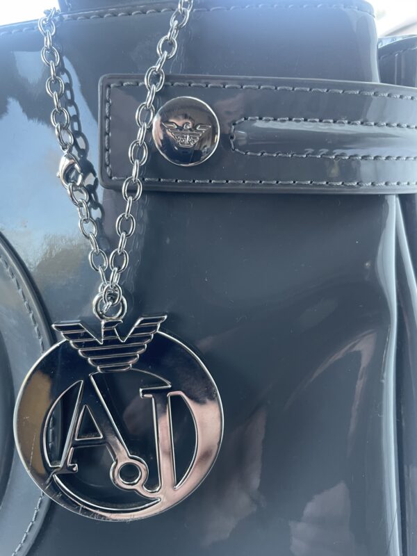 ARMANI GREY HANDBAG WITH BAG CHARM - Image 3