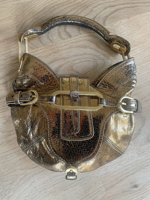 VINTAGE JIMMY CHOO GOLD MINI BAG - Image 5