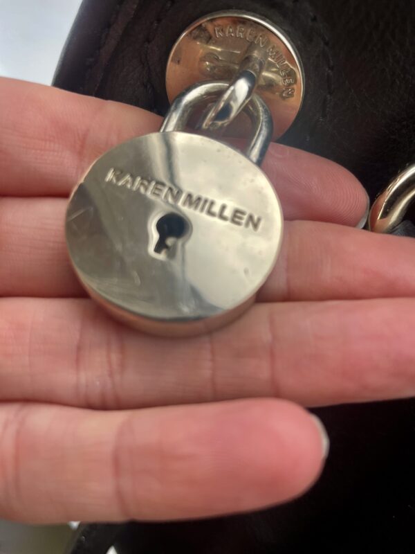 KAREN MILLEN LEATHER HANDBAG - Image 4