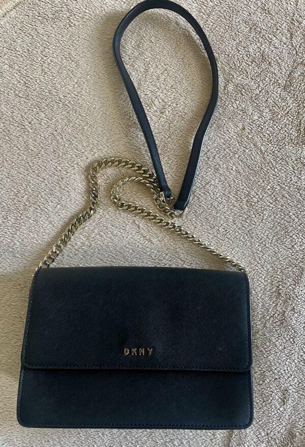 DKNY LEATHER BLACK CROSS BODY / SHOULDER BAG - Image 4