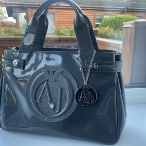 ARMANI GREY HANDBAG WITH BAG CHARM
