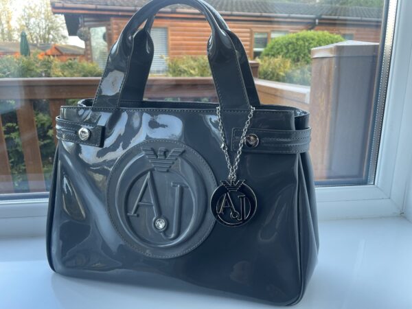 ARMANI GREY HANDBAG WITH BAG CHARM