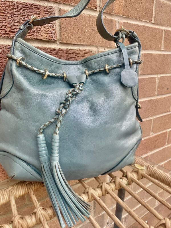 DONNA KAREN NEW YORK (DKNY) LEATHER VINTAGE 💼 JADE / PETROL GREEN - Image 2
