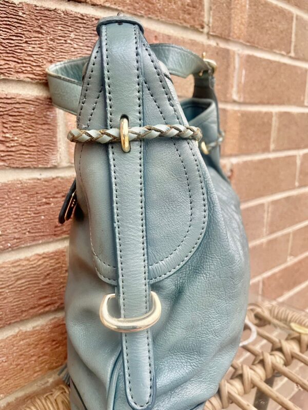 DONNA KAREN NEW YORK (DKNY) LEATHER VINTAGE 💼 JADE / PETROL GREEN - Image 5