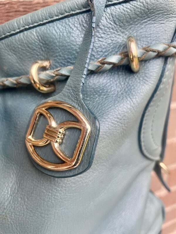 DONNA KAREN NEW YORK (DKNY) LEATHER VINTAGE 💼 JADE / PETROL GREEN - Image 3