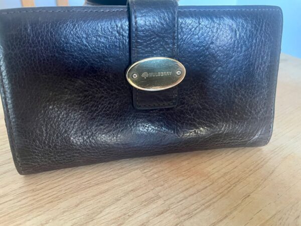 MULBERRY BIFOLD CHOCOLATE BROWN PURSE - VINTAGE