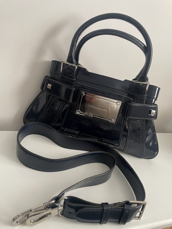 KAREN MILLEN MIDNIGHT BLUE PATENT LEATHER PRE-LOVED - Image 2