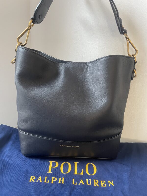 RALPH LAUREN- BLACK LEATHER BAG
