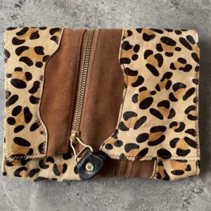 JIMMY CHOO MARTHA UNUSUAL LEOPARD PRINT SUEDE CLUTCH 🐆