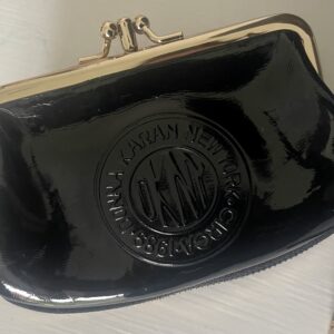 DKNY COIN PURSE VINTAGE BLACK PATENT LEATHER