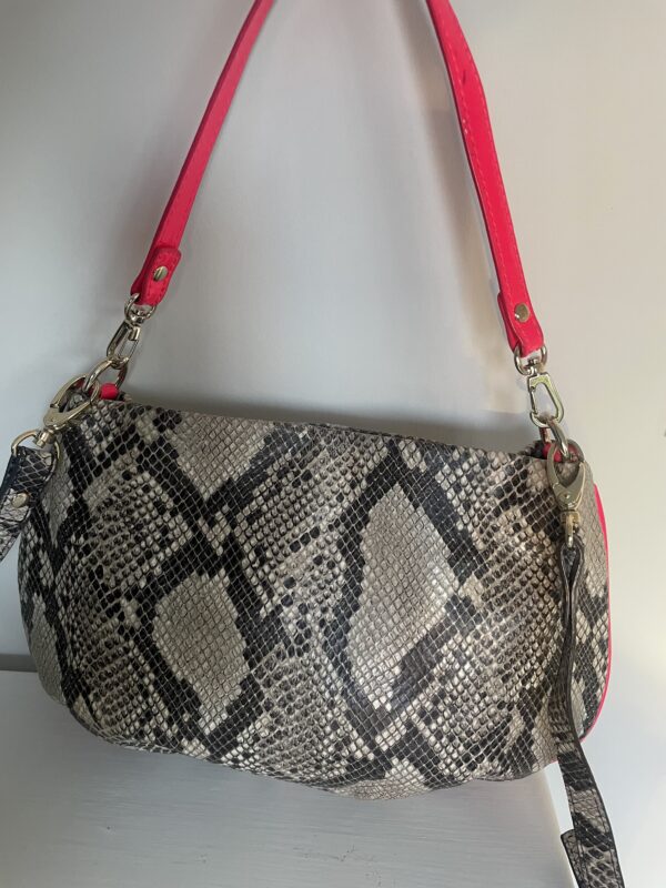 CAVALLI SNAKESKIN & PINK LEATHER SHOULDER BAG - Image 5