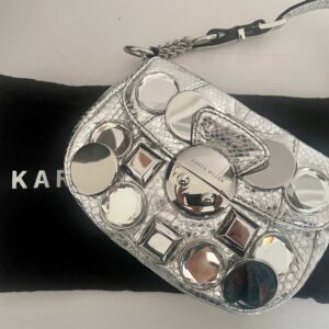 KAREN MILLEN SMALL LEATHER SNAKESKIN BAG