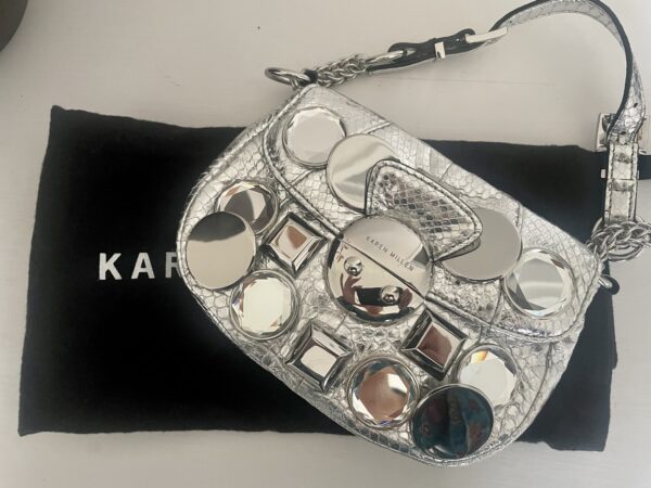 KAREN MILLEN SMALL LEATHER SNAKESKIN BAG