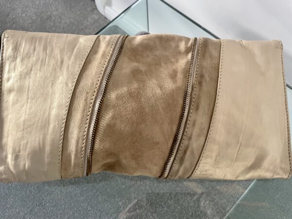 JIMMY CHOO MARTHA GOLD & SUEDE CLUTCH - Image 4