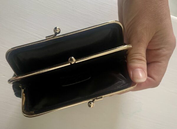 DKNY COIN PURSE VINTAGE BLACK PATENT LEATHER - Image 5