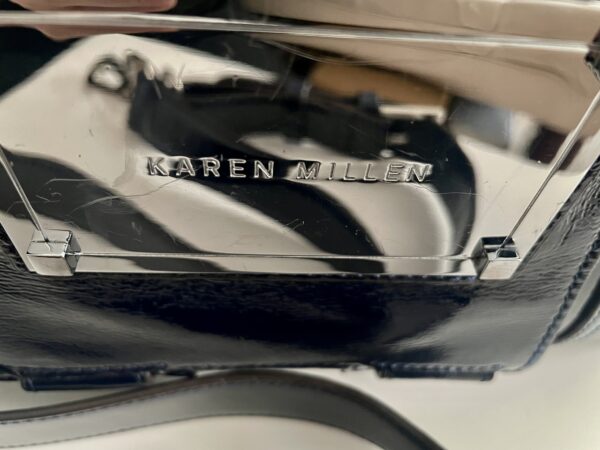 KAREN MILLEN MIDNIGHT BLUE PATENT LEATHER PRE-LOVED - Image 3