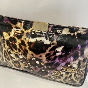 JIMMY CHOO PRINTED CANVASS ZULU CLUTCH
