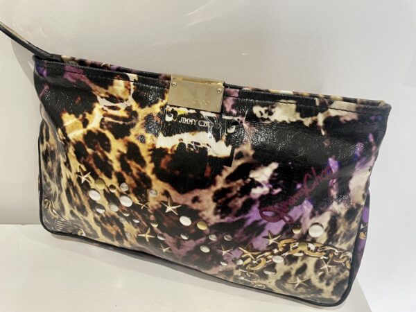 JIMMY CHOO PRINTED CANVASS ZULU CLUTCH