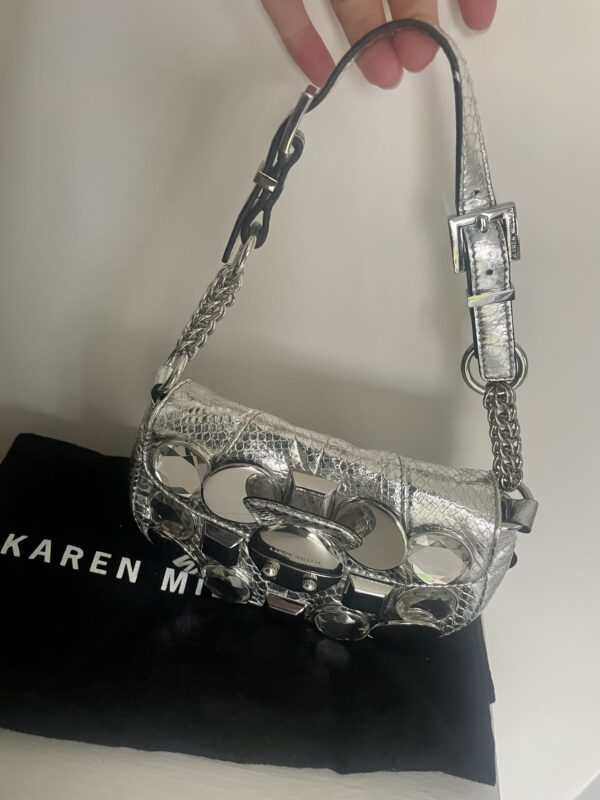 KAREN MILLEN SMALL LEATHER SNAKESKIN BAG - Image 2