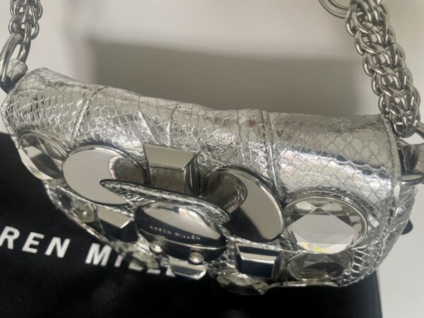 KAREN MILLEN SMALL LEATHER SNAKESKIN BAG - Image 3