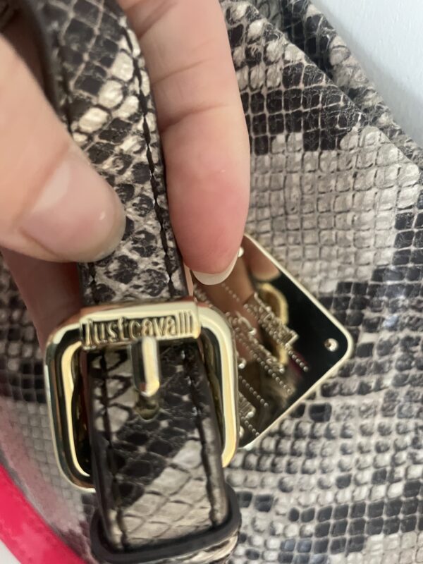 CAVALLI SNAKESKIN & PINK LEATHER SHOULDER BAG - Image 4