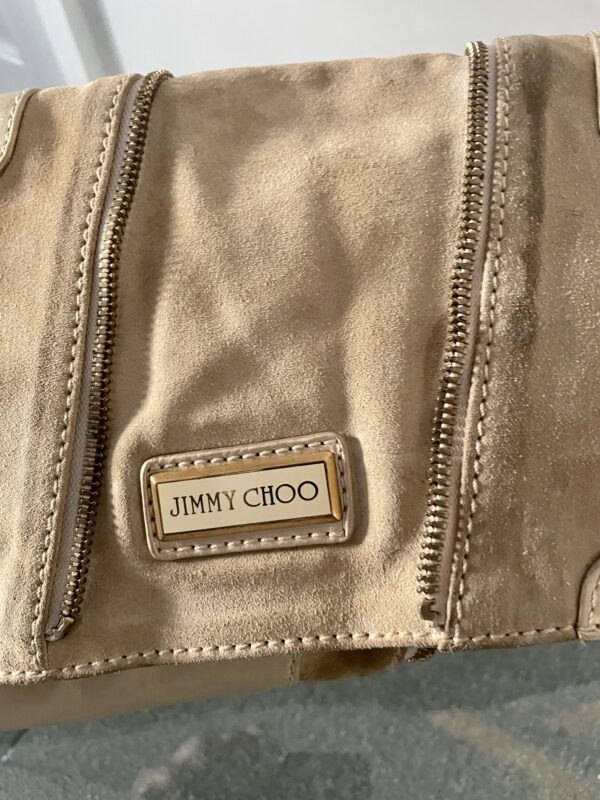 JIMMY CHOO MARTHA GOLD & SUEDE CLUTCH - Image 3