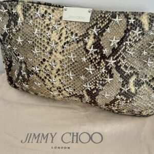 JIMMY CHOO ZULU LEATHER STAR CLUTCH