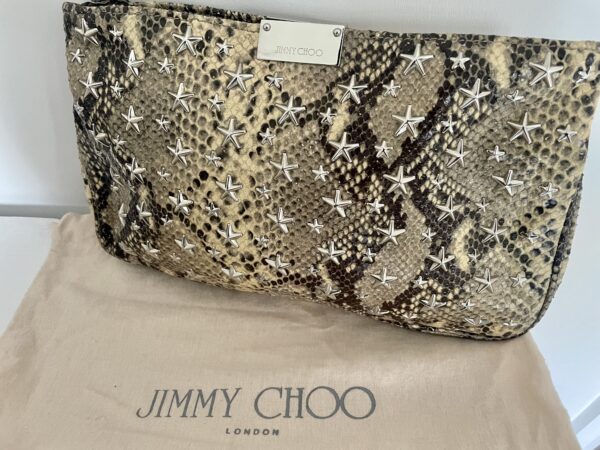 JIMMY CHOO ZULU LEATHER STAR CLUTCH