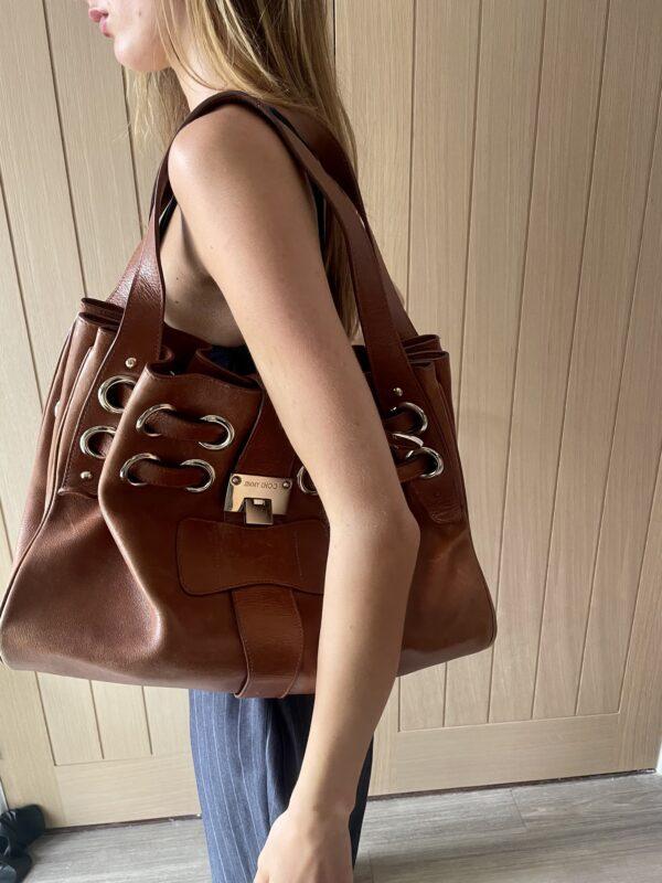 VINTAGE JIMMY CHOO RAMONA LARGE TAN BAG - Image 9