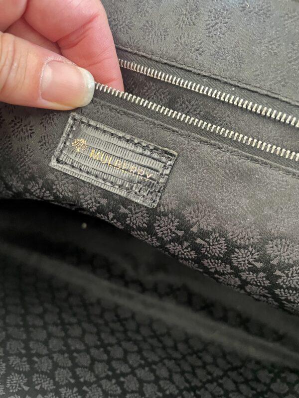 VINTAGE BLACK LEATHER MULBERRY BAG - Image 4