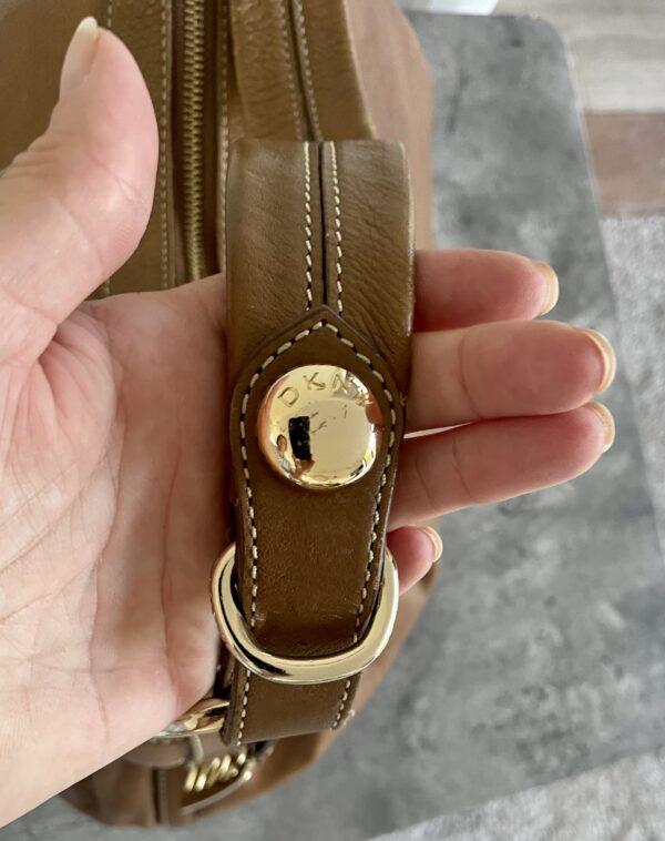 VINTAGE DKNY LEATHER TAN BAG - Image 2