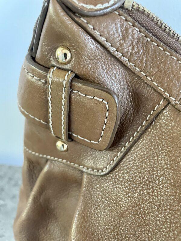 VINTAGE DKNY LEATHER TAN BAG - Image 5