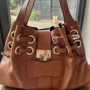 VINTAGE JIMMY CHOO RAMONA LARGE TAN BAG