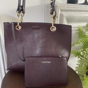 STUNNING CALVIN KLEIN BURGUNDY BAG