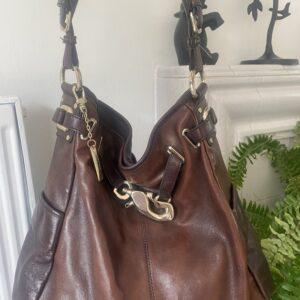 VINTAGE DKNY HOBO SLOUCH LEATHER BAG