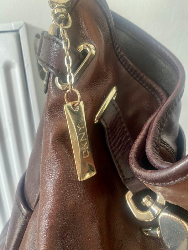 VINTAGE DKNY HOBO SLOUCH LEATHER BAG - Image 2