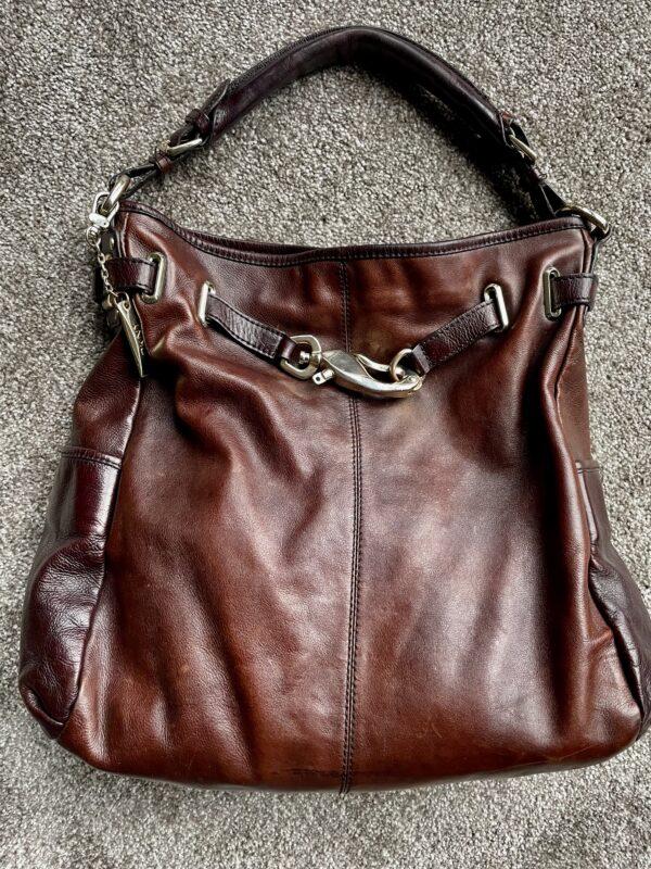VINTAGE DKNY HOBO SLOUCH LEATHER BAG - Image 4