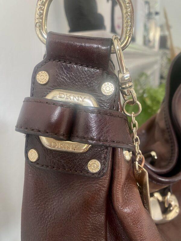 VINTAGE DKNY HOBO SLOUCH LEATHER BAG - Image 3