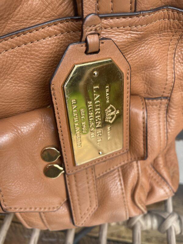 RALPH LAUREN TAN LEATHER HANDBAG - Image 3